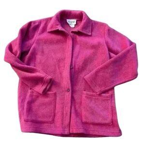 Pink  fleece button up jacket by Jessica size 6-8